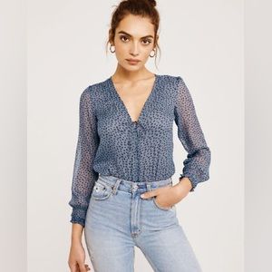 Abercrombie Blousy Bodysuit - Blue